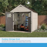 Suncast 8' x 7' Heavy-Duty Resin Tremont Storage Shed, Cream Suncast