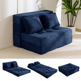 MAXYOYO Convertible Sofa Bed, Fold Out Loveseat Sleeper Sofa with Pillow, 4 in 1 Tufted Folding Couch Bed Foam Floor Couch, Lazy Chair for Living Room Bedroom Guest Room, Navy MAXYOYO