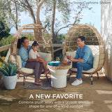 Best Choice Products Wicker Egg Chair, Oversized Indoor Outdoor Lounger for Patio, Backyard, Living Room w/ 4 Cushions, Steel Frame, 440lb Capacity - Black Best Choice Products