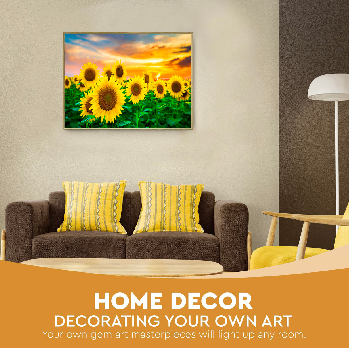 Sunflower Diamond Painting With Illuminated Pen Tip | 5D Large Diamonds Painting Kits With Accessories For Adults | DIY Full Drill Diamond Art Diamond Painting For Home Decor (27.5 X 15.7inch) LGANHAPY