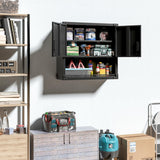 OPTYMIRA Garage Wall Cabinet Metal Storage Cabinet with Lock Wall Mounted Heavy Duty Steel Tool Cabinet with Doors and Shelf Hanging Cabinet for Garage Warehouse Bathroom Kitchen,Assembly Required OPTYMIRA
