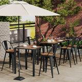 POINTANT Outdoor Metal Bar Stools Set of 4,24 inch Barstools Counter Height Bar Stool with High Back Farmhouse Kitchen Dining Chairs Bar Funiture for Outside POINTANT