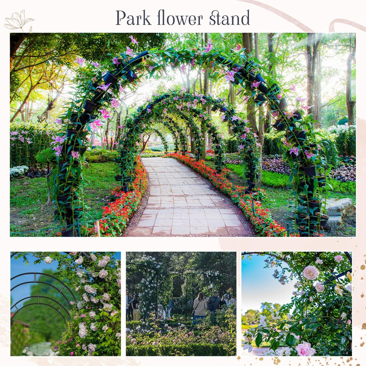 Gisafai 3 Pack Metal Garden Arch Wedding Arches Metal Pergola Arbor 7.9 Ft, Two Way Assemble, Durable Wedding Trellis Archway for Climbing Plants Outdoor Bridal Party Decoration(Black) Gisafai