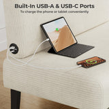 Yaheetech Small Mini Sofa Couch Armless Loveseat Futon for Bedroom, Corduroy Fabric & Easy Assembly, for Small Spaces Living Room,Dorm,Office,Apartment, Beige Yaheetech