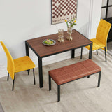 Homedot Dining Table Set for 4, Industrial Rectangle Kitchen Table with Upholstered Chairs and Bench, 4-Person Dining Room Table Set, Breakfast Dinette Set for Small Spaces, Apartment Homedot