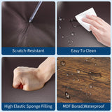 IDEALHOUSE Dining Table Set for 4 w/Footrest & Corner Protector, 5-Piece Kitchen Table Set with Counter Height Table & 4 Upholstered Bar Stools, for Kitchen Room, Apartment, Pub,Retro Brown IDEALHOUSE