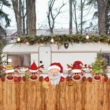 Barydat 5 Pcs Christmas Fence Peeker Decoration Peeking Garden Yard Decorations Outdoor Xmas DIY Cute Garden Fence Sign Ornament for Home Yard Sign Art Patio Holiday Decor(Santa and Elk) Barydat