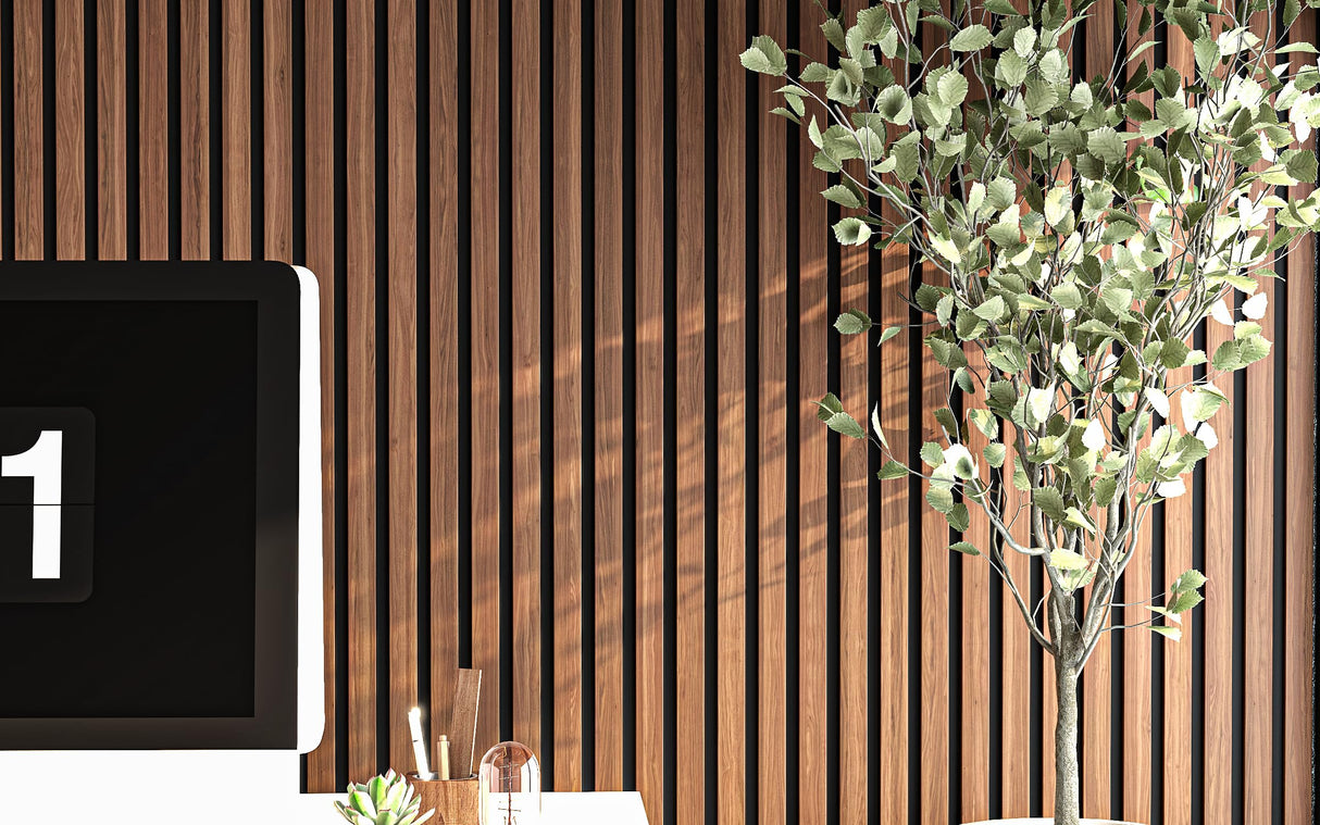 Generic 2 Pack - 94” L x 12.6” W Soundproof Acoustic Wood Wall Panels, 3D Slat Paneling, Decorative Panels for Walls and Ceilings, Acoustic Panels for Interior Design (Dark Chestnut), 94inchlacp013 Generic