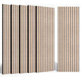BUBOS 10 pack Large Acoustic Panels, 48"X 12"X 0.4" Sound Proof Panels for Walls,Decorative Sound Proof Panels,Self-Adhesive Acoustical Wall Panels,3D Slat Sound Panels for Home Office Studio Camel BUBOS