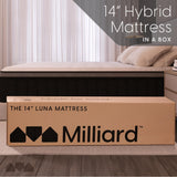 Milliard Queen Mattress, 14 Inch Hybrid Mattress in a Box with Premium Memory Foam and Quilted Pillow Top - Medium Firm, Cool Night Sleep and Full Body Support & Pressure Relief, CertiPUR-US Certified Milliard