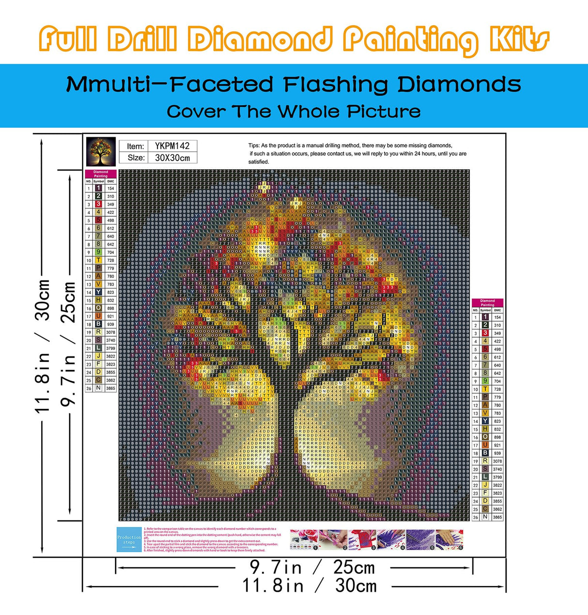 KINPLUB 5D Diamond Painting Kits for Adults, Glitter Tree of Life Diamond Art Kits for Adults Beginners, DIY Full Round Drill Paint by Diamonds, Home Wall Decor 12 x 12 Inch KINPLUB