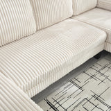 KEIKI 114" U-Shaped Oversized Modular Velvet Sectional Sofa with 2 Chaise Lounge, Modern Style Upholstered 4-Seater Couch with Soft Seat Cushions, Easy Assembly, for Apartment, Living Room, Beige KEIKI