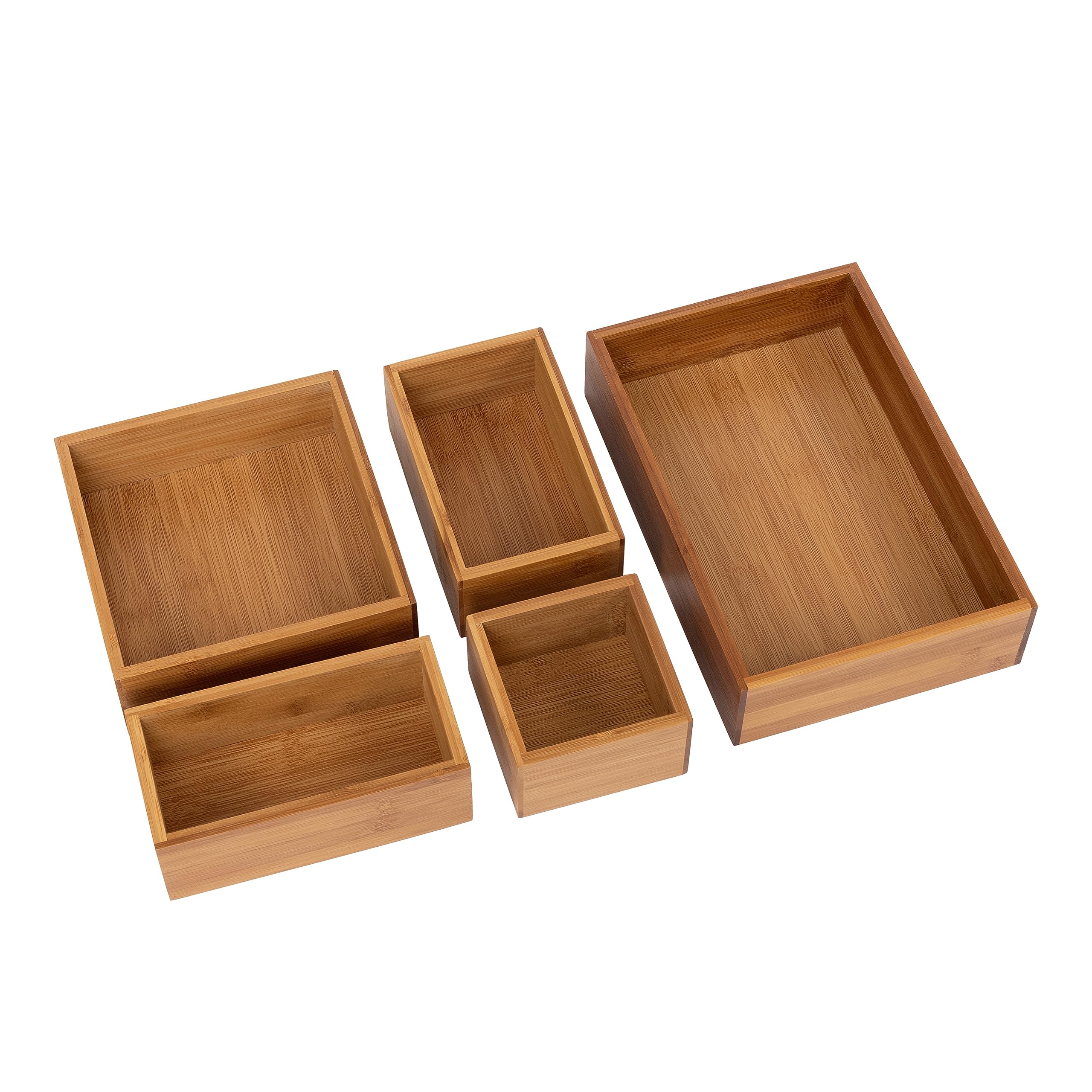 Seville Classics Bamboo Organizer Storage Bins