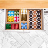 Seville Classics Bamboo Premium Organizer Storage Bins for Kitchen Silverware, Pantry, Closet, Office Desk, Pens, Utensils, Makeup, K Cup, Bamboo, Seville Classics