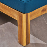 Christopher Knight Home Alice Outdoor 5 Piece Acacia Wood Sofa Set, Teak Finish, Dark Teal Christopher Knight Home