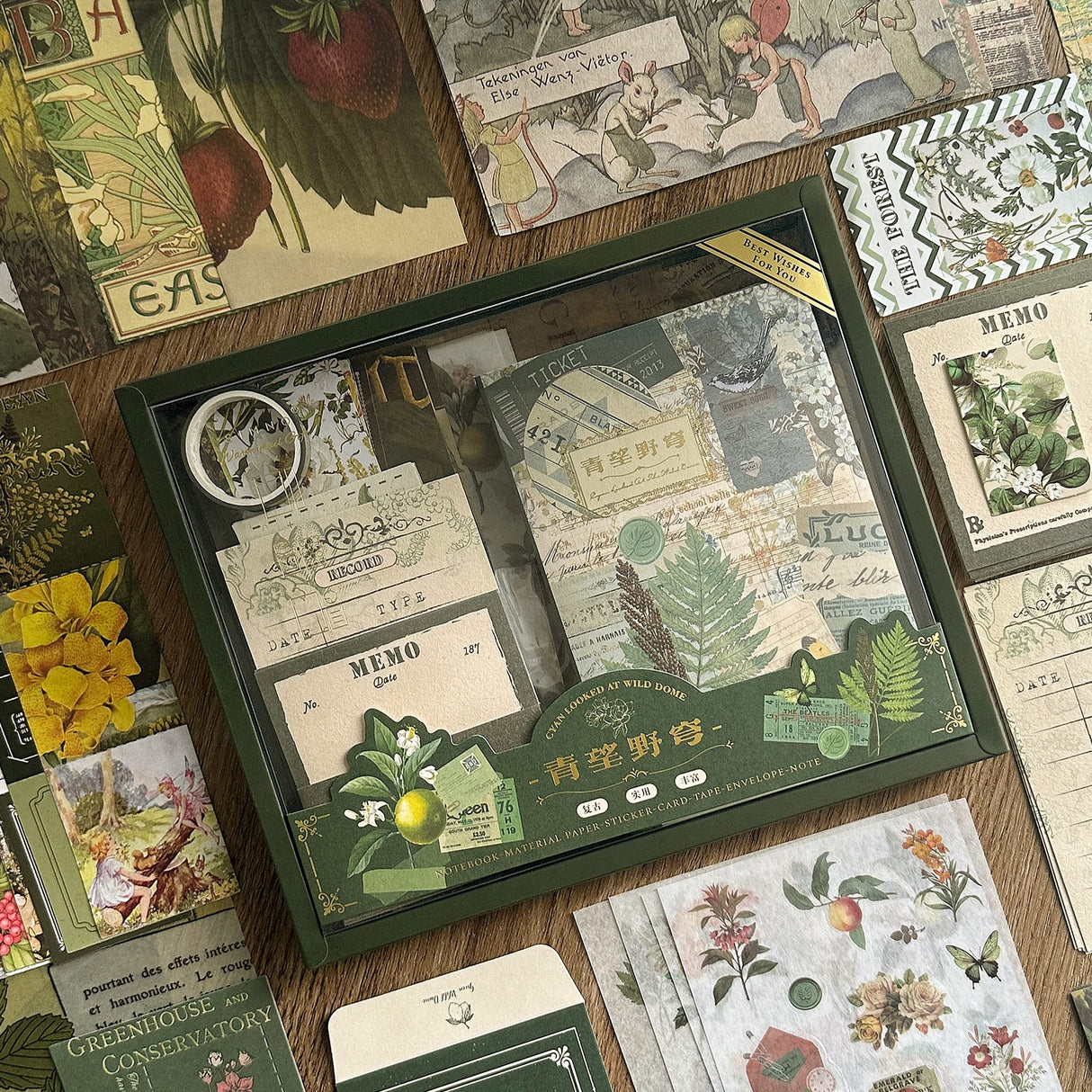 Scrapbooking Supplies Kit, Botanical Aesthetic Vintage Scrapbook Kit for Bullet Junk Journal A6 Grid Notebook Stationary Journaling Supplies Flower DIY Craft Birthday Gifts for Women Kid Teen Girl Aromoty