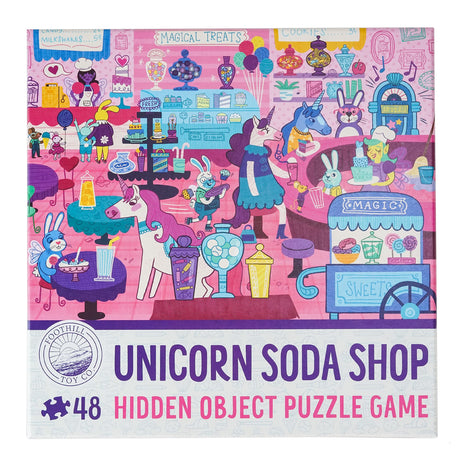 Foothill Toy Co. Children’s Jigsaw Puzzle | Unique Unicorn Art | Educational Gift for Kids 3-8, Unicorn Soda Shop - 48 Piece Foothill Toy Co.
