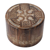 HIND HANDICRAFTS Round Wooden Engraved Urns for Human Ashes Adult - Wooden Box Rosewood Cremation Urns for Ashes - Burial Urns - Funeral Urns Large Hind Handicrafts