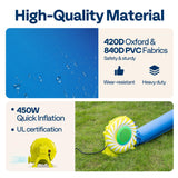 VIVOHOME 7 in 1 Bounce House for Kids, Fruit Theme Inflatable Bouncy Castle with Slide, 12x12 FT Inflated Bouncer for Outdoor with Blower, Basketball, Climb, Jump Area, Ball, Water Pool, Hoop VIVOHOME