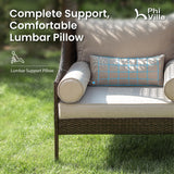 PHI VILLA Outdoor Wicker Egg Chair, Oversized Lounge Chair with Cushion, Large Brown Basket Rattan Chair for Patio, Porch, Garden, Balcony, Indoor PHI VILLA