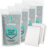v1rtus Silver Holographic Glitter Paint Additive 400g with 4X Finishing Buffing Pads | for Painting Glitter Walls | Add to Interior or Exterior Paint v1rtus