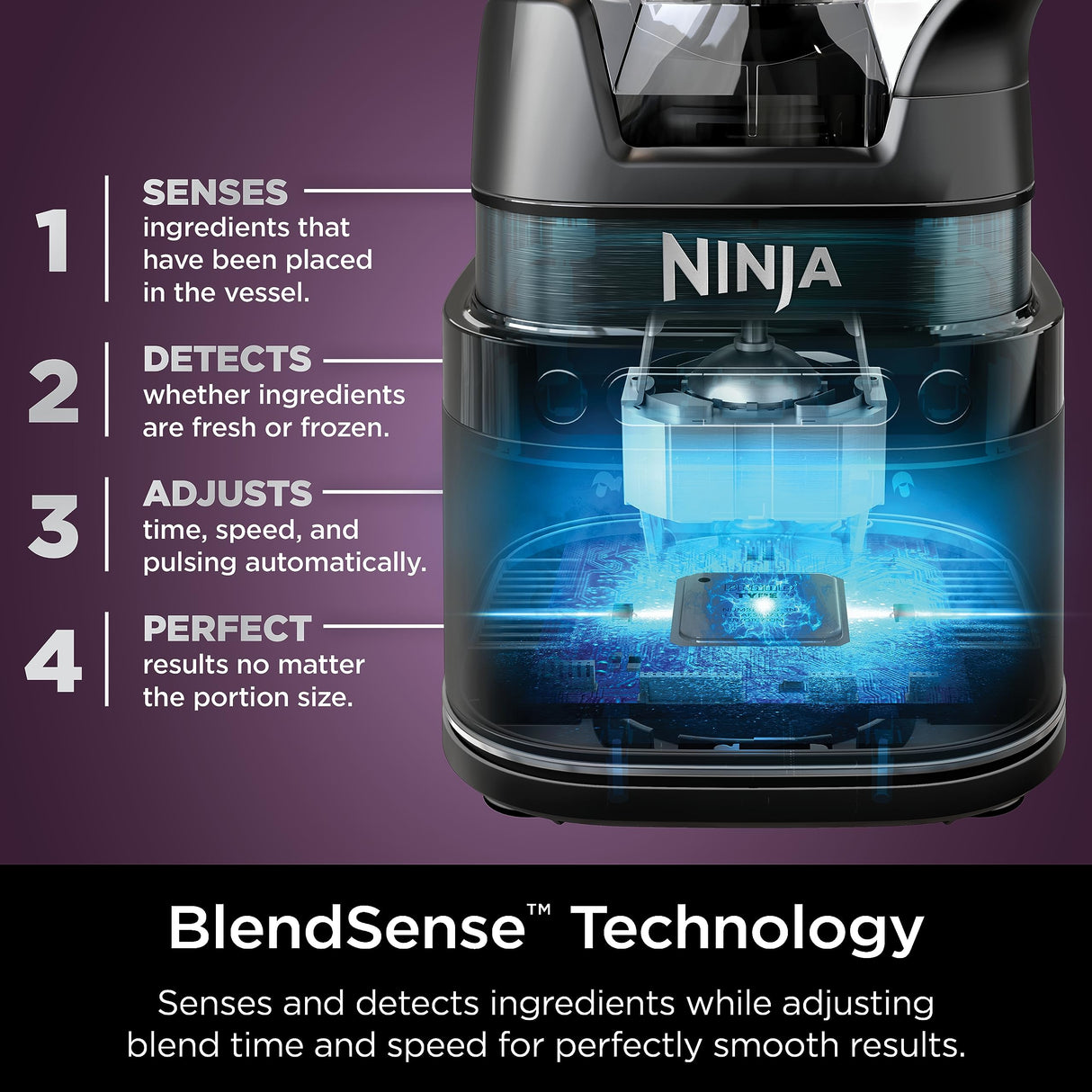 Ninja TB401 Detect Kitchen System Power Blender + Processor Pro, BlendSense Technology, Blender, Chopping & Smoothies, 1800 Peak Watts, 72 oz. Pitcher, 64 oz. Food Processor, 24 oz. To-Go Cup, Black Ninja
