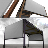 Royal Shade 8' W x 16' L Grey Pergola Sun Shade Canopy Replacement Cover, Commercial Grade 260 GSM Cloth for Outdoor Patio, includes Stainless Steel Weighted Rods (We Make Custom Size) Royal Shade