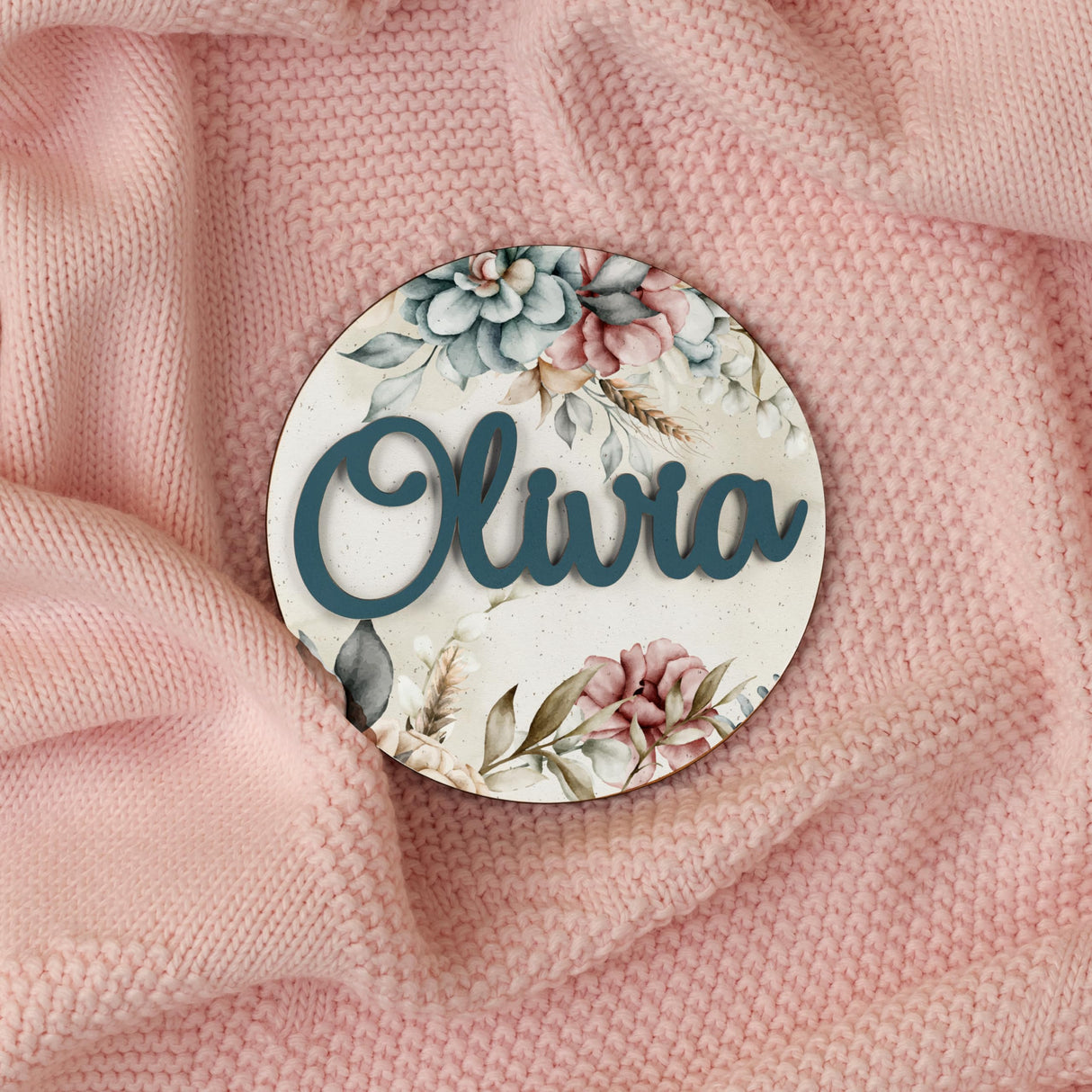 Personalized Round Wooden 3D Name Sign for Nursery Wall Decor, 5 Sizes, 5 Fonts Options, 3D Custom Round Nursery Name Sign, Personalized Baby Name Amazing Items