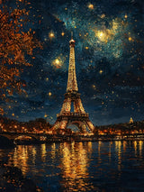 5D Diamond Painting Kits for Adults, Landscape Eiffel Tower Diamond Art Kits for Adults Beginner, DIY Full Drill Diamond Dot Gem Painting for Home Wall Decor 12x16inch BYGFHLYW