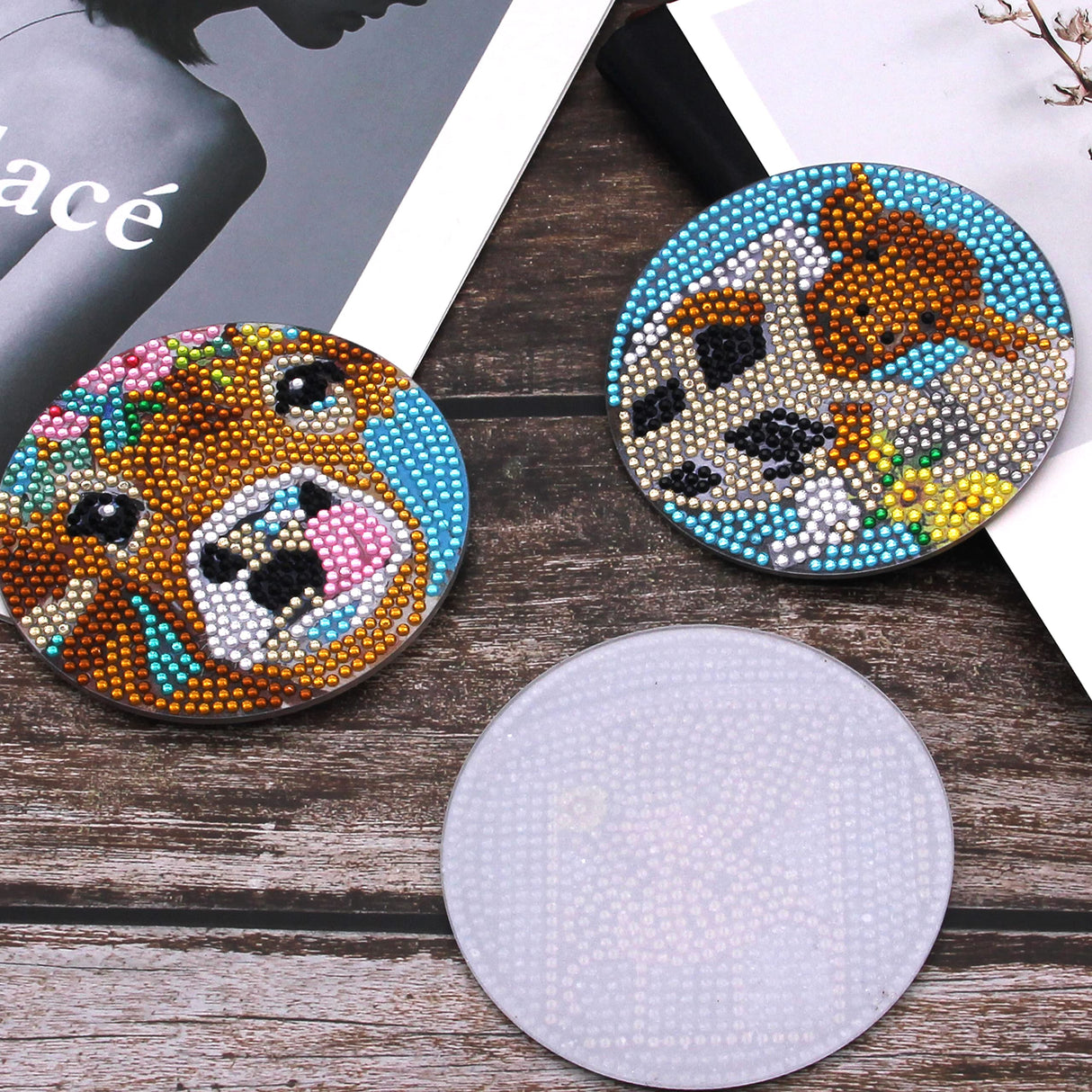 6PCS Diamond Painting Coaster with Holder, Farmhouse Cow Diamond Painting Art Coasters Kit, Highland Cattle DIY Drink Coaster with Cork Base Diamond Art Painting Coasters Kit for Adults Kids Beginners APCGSM