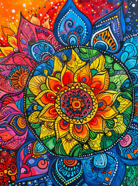 Cross & Glory - Rainbow Mandala Mirage - 1000 Piece Jigsaw Puzzle for Adults | Mesmerizing Colorful Design | Premium Quality | 20x27 Inches | Perfect for Family Fun Cross & Glory