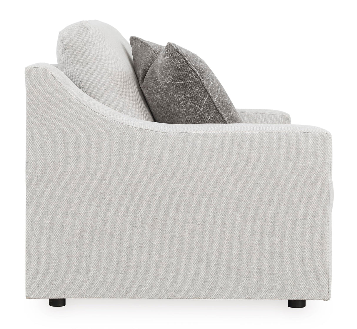 Signature Design by Ashley Maitelynn Contemporary Loveseat with Accent Pillows, Reversible Cushions and Sloped Arms, Light Gray Signature Design by Ashley