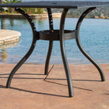 Christopher Knight Home Hallandale Cast Aluminum Outdoor Dining Set, 5-Pcs Set, Black Sand Christopher Knight Home