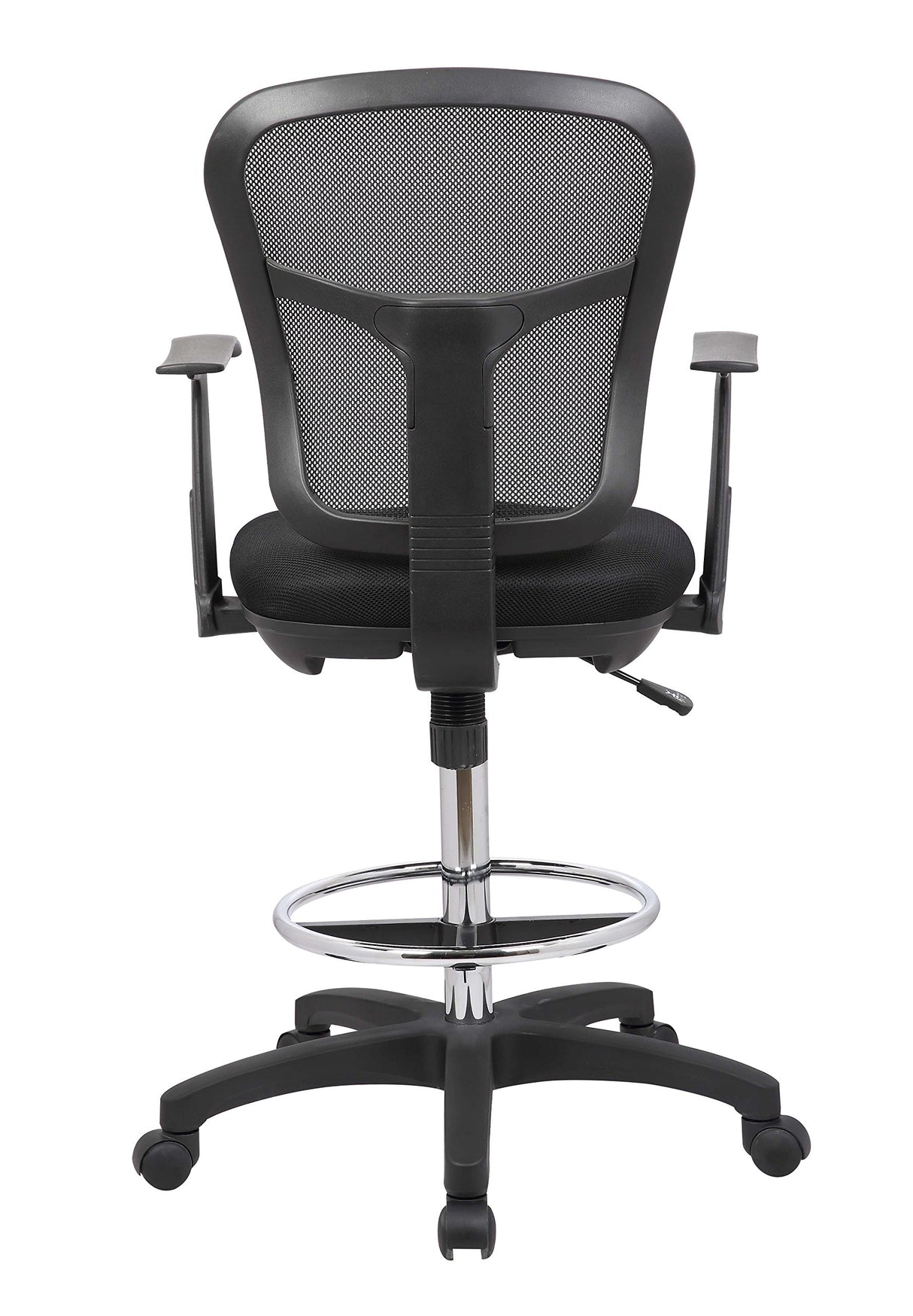OfficeFactor Drafting Chair Tall Office Chair with Arms Executive Ergonomic Standing Desk Chair with Anti Scratch Wheels and Footrest OFFICE FACTOR
