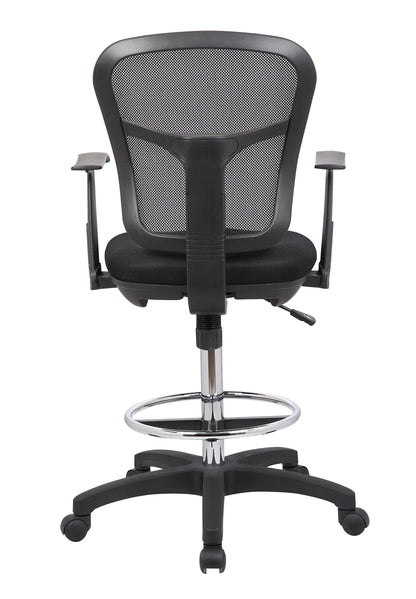 OfficeFactor Drafting Chair Tall Office Chair with Arms Executive Ergonomic Standing Desk Chair with Anti Scratch Wheels and Footrest - WoodArtSupply