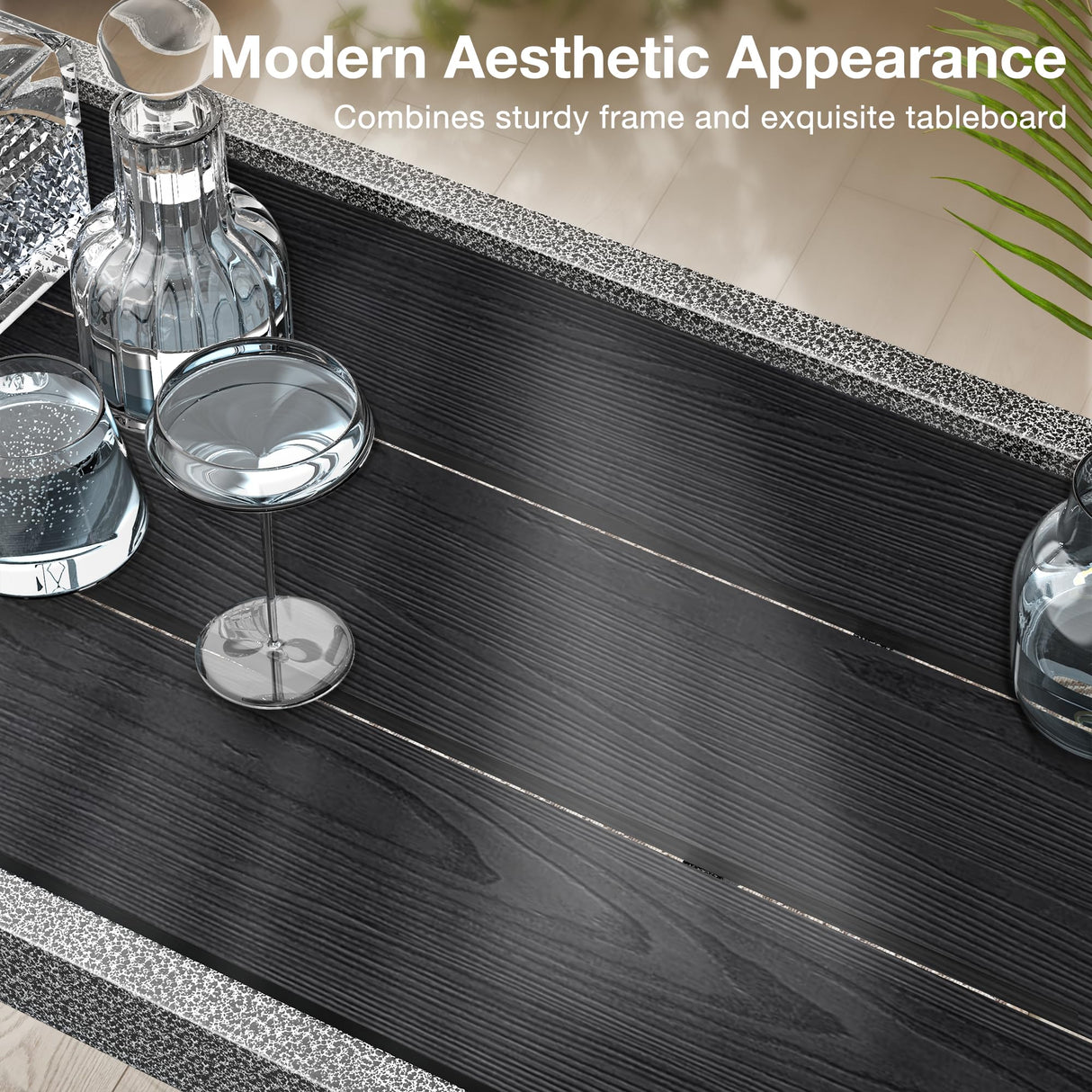 Mr IRONSTONE Outdoor Bar Table 53'' Patio Table Pub Height Dining Table with Waterproof Top and Hammer Finish Stand for Hot Tub, Garden, Backyard Mr IRONSTONE