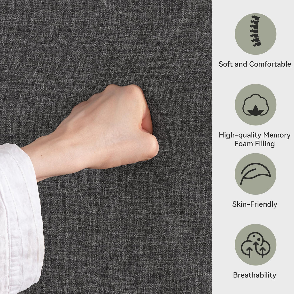 AMICLIBER Convertible Futon Sofa Bed,71" Memory Foam Futon Couch,Detachable Cushion,Adjustable Backrest & Armrest,Linen Modern Loveseat Sleeper Recliner for Living Room,Office,Apartment,Medium Grey AMICLIBER