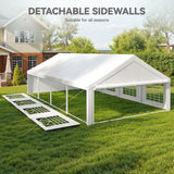 YITAHOME 20x30 ft Outdoor Heavy Duty Party Tent Wedding Event Shelters Upgraded Galvanized Canopy with Large White Roof, Removable PVC Sidewalls & 3 Storage Bags YITAHOME