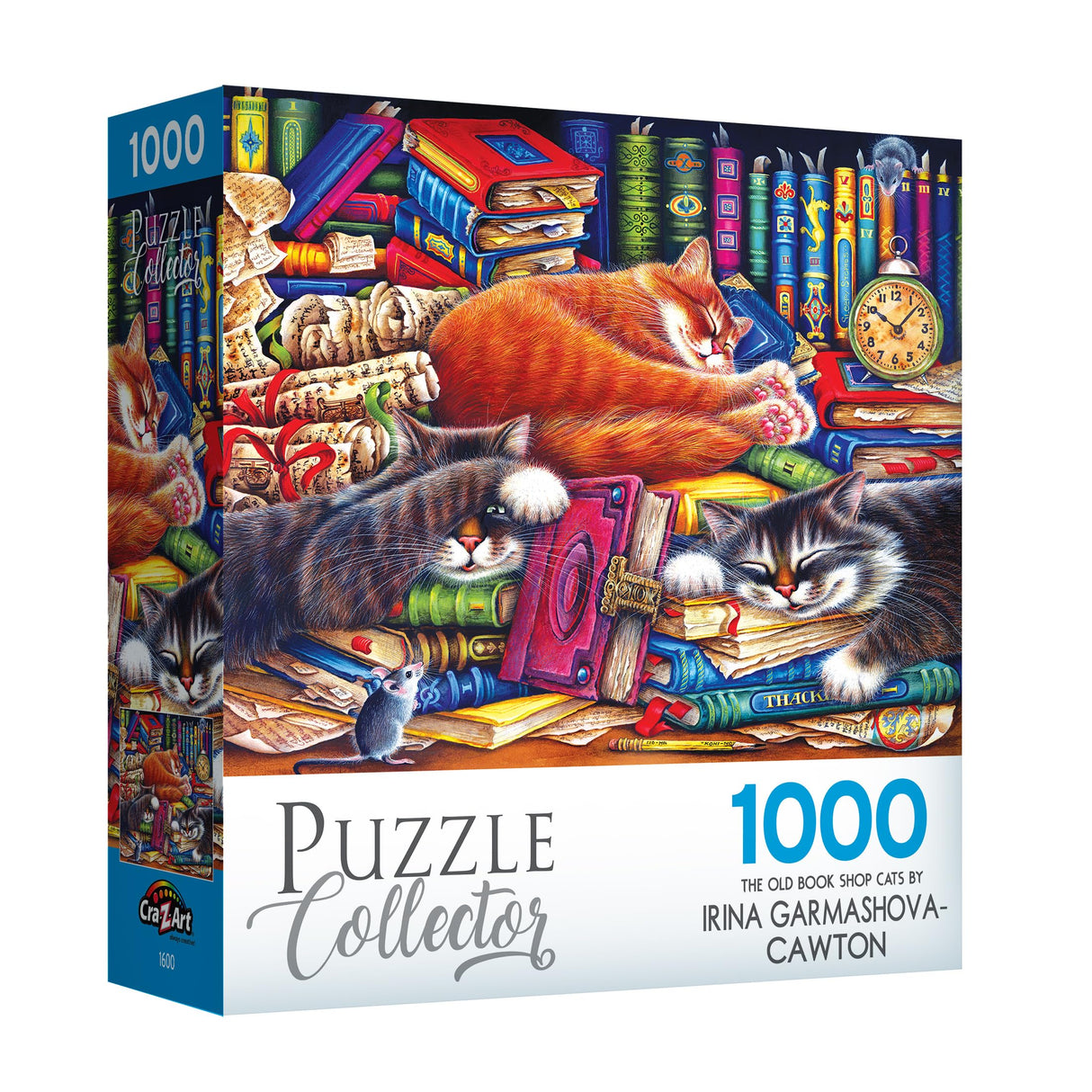 RoseArt - Puzzle Collector - The Old Book Shops Cats - 1000 Piece Jigsaw Puzzle for Adults RoseArt