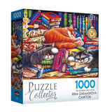 RoseArt - Puzzle Collector - The Old Book Shops Cats - 1000 Piece Jigsaw Puzzle for Adults RoseArt