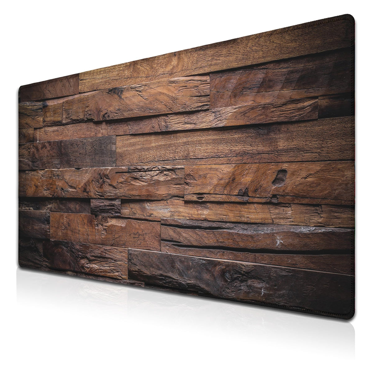 Samgula Gaming Mousepad Computer Desk Pad, Computer Desk Mats XXL Mouse Pad, Pc Gaming Mat Waterproof Non-Slip Rubber Base, 35.4" X 15.7" for Work/Game/Office Dark Wood, Vintage Natural Wooden Board Samgula