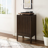 Crosley Furniture Asher Record Player Stand with Storage for Vinyl Records, Dark Brown Crosley Furniture