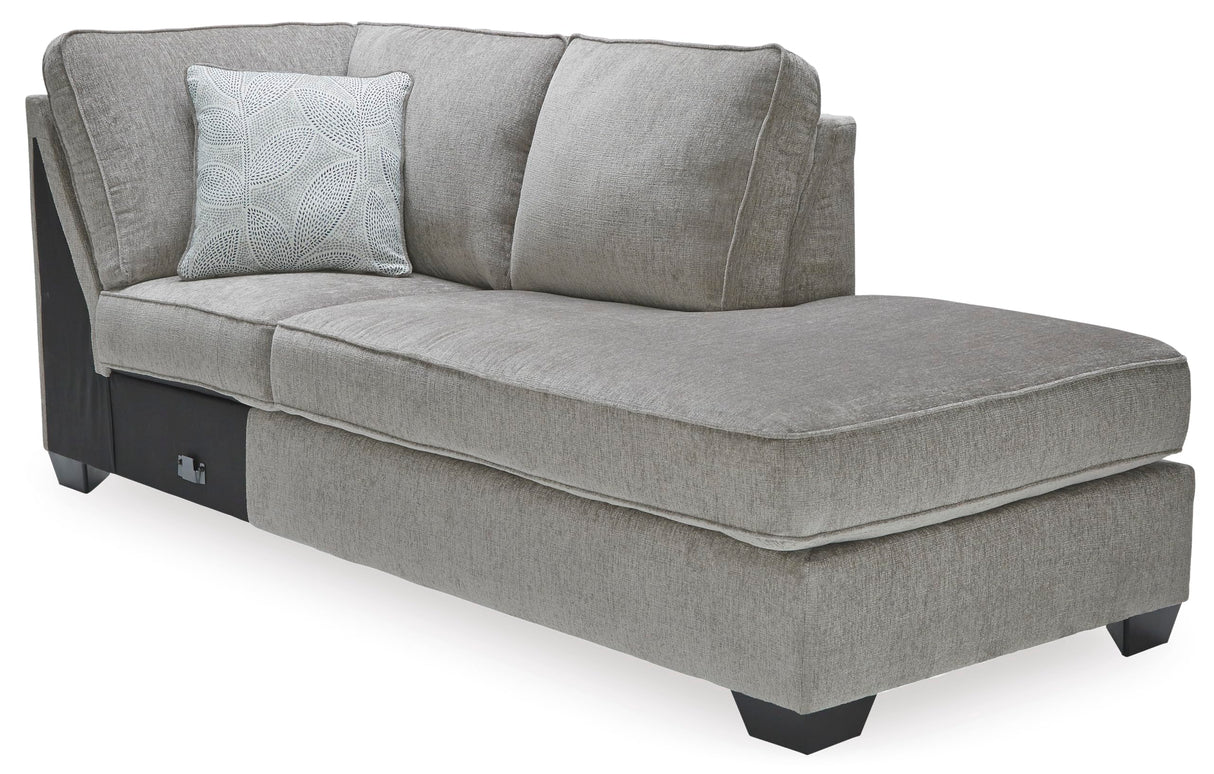 Signature Design by Ashley Altari Urban Right-Arm Facing 2-Piece Sleeper Sectional with Chaise, Loose Seat Cushions, 2 Throw Pillows and Bi-Fold Memory Foam Mattress, Full, Light Gray Signature Design by Ashley