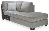 Signature Design by Ashley Altari Urban Right-Arm Facing 2-Piece Sleeper Sectional with Chaise, Loose Seat Cushions, 2 Throw Pillows and Bi-Fold Memory Foam Mattress, Full, Light Gray Signature Design by Ashley
