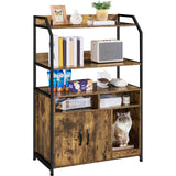 Yaheetech Cat Litter Box Enclosure, Hidden Litter Box Furniture w/Shelf & Storage Compartments, Cat Washroom, Wood Cat House, Rustic Brown Yaheetech