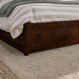 AFI, Wesley King Platform Bed with Panel Footboard & Twin XL Trundle, Walnut AFI