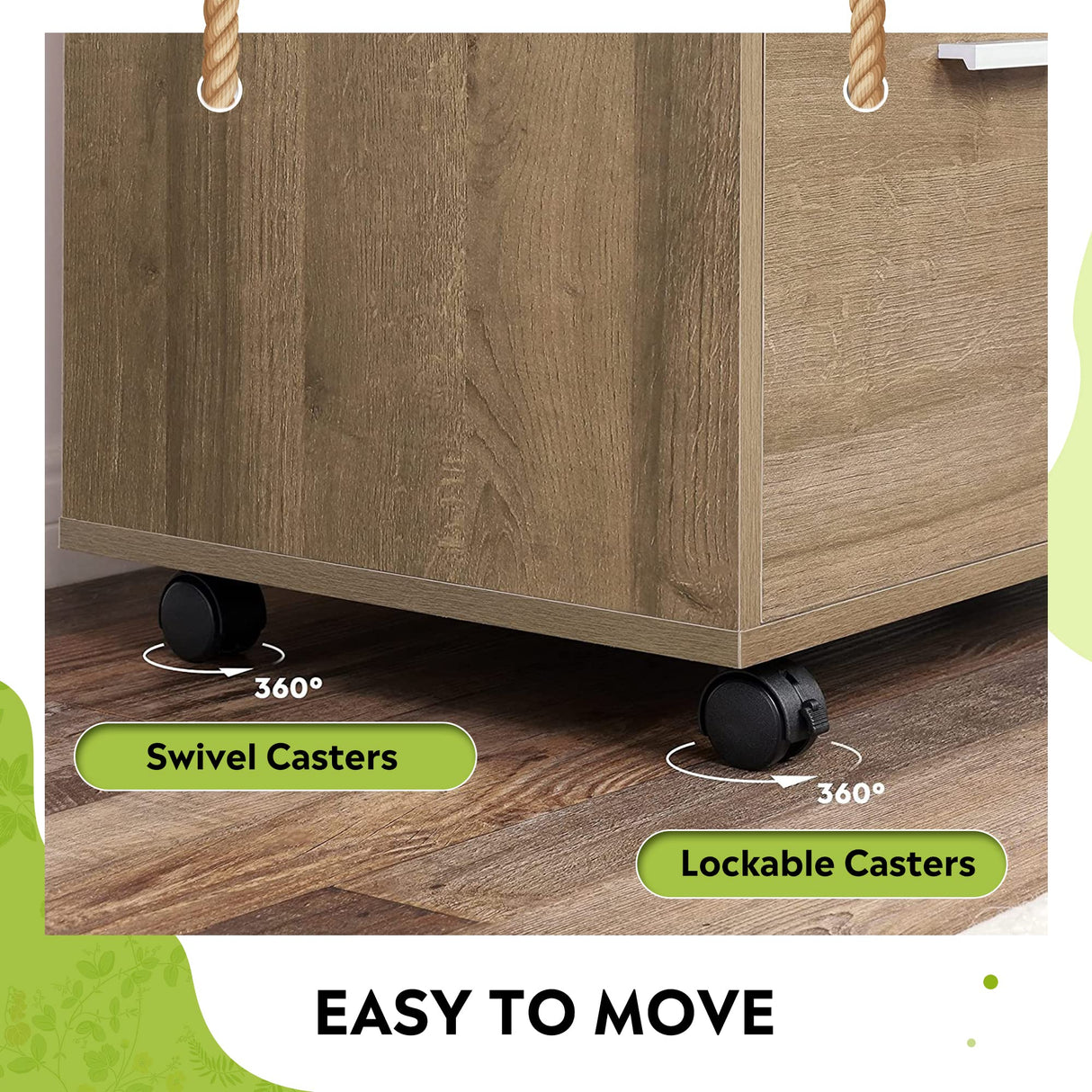 DEVAISE 3-Drawer Wood File Cabinet, Mobile Lateral Filing Cabinet, Printer Stand with Open Storage Shelves for Home Office, Gray Oak DEVAISE