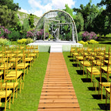 LINSHRY 10FT Wooden Garden Pathway, Outdoor Roll Out Decorative Garden Walkway, Weather-Resistant Non-Slip Hardwood Walkway Pavers for Garden, LINSHRY