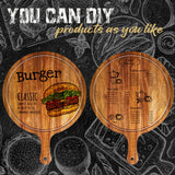 Nuenen 10 Pcs Round Wood Cutting Board with Handle Wooden Serving Board Kitchen Chopping Boards for Pizza, Bread, Cheese, Charcuterie, Fruit, Vegetables (Acacia) Nuenen