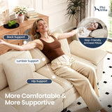 PHI VILLA Cloud Modular Couches Sets, 2 Pieces Comfy Sectional Sofa Set with Loveseat, 5-Seater Upholstered Couch for Living Room, Corduroy, Beige PHI VILLA